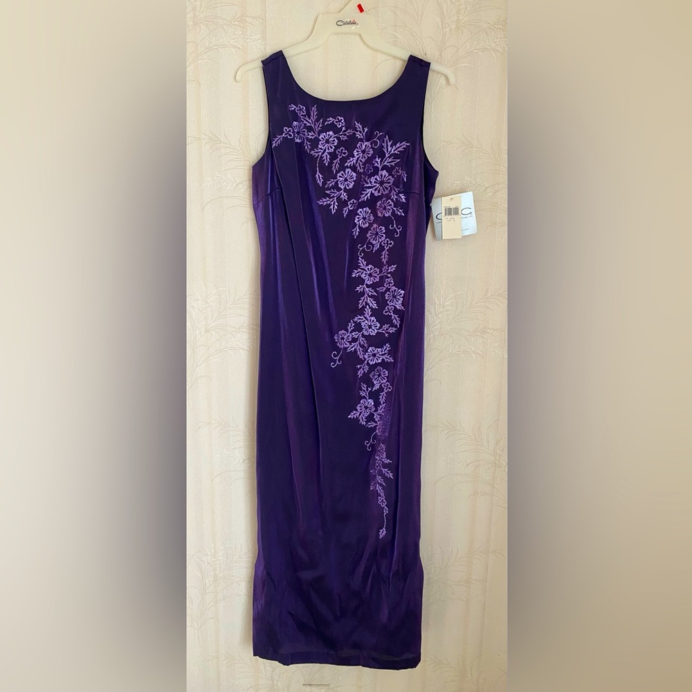 CDC Purple Sleeveless Dress with Floral Design (sb11)